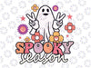 Spooky Season Hippie Svg, Retro Halloween Svg, Cute Ghost Peace Out Png, Happy Halloween Png, Digital Download