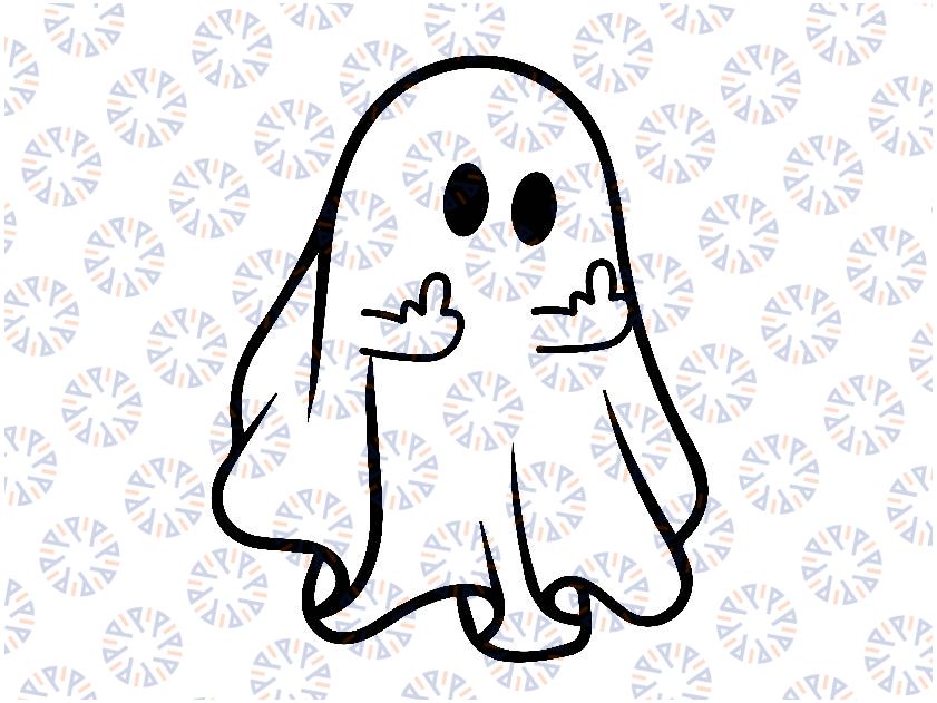 Ghost Middle Finger Svg, Halloween Ghost Spooky Season Svg, Funny Ghost Halloween Svg, Happy Halloween Png, Digital Download