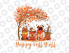 Happy Fall Y'all Autumn Pug Halloween Png, Pumpkin Spice Latte Tree Season Pumpkin Png, Happy Halloween Png, Digital Download