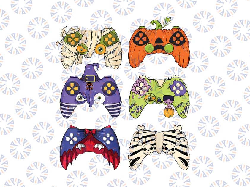 Funny Gaming Controllers Halloween Png, Gamer Boys Girls Skullcap Png, Happy Halloween Png, Digital Download