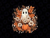 Retro Floral Ghost Cute Pumpkin Autumn Halloween Gothic Png, Cute Ghost Floral Png,  Happy Halloween Png, Digital Download