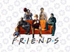 Halloween Friends Crew Gathering on a Spooky Orange Couch Png, Halloween Hor-ror Png, Happy Halloween Png, Digital Download