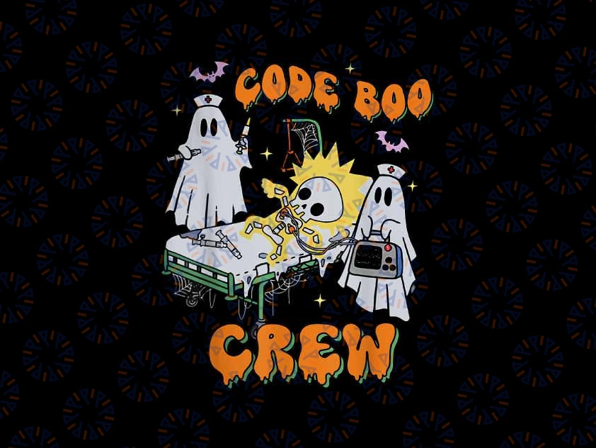 Code Boo Crew Funny Ghost Nurse Halloween Png, Nurse Halloween Png, Halloween Nursing Png, Nurse Fall Png, Nurse Halloween Png