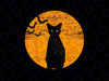Vintage Scary Halloween Black Cat Png, Retro Moon Cat Mom Png, Happy Halloween Png, Digital Download