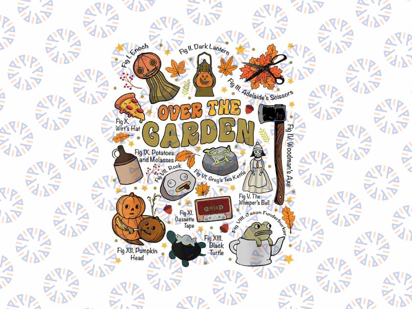 PNG ONLY - Over The Halloween Garden Wall Png, Pumpkin Fall Thanksgiving Png, Happy Halloween Png, Digital Download