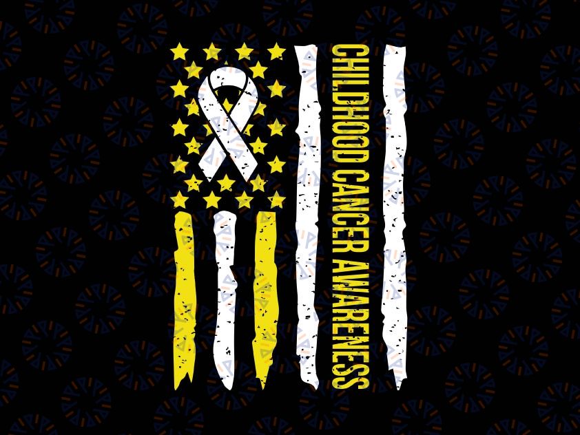 Childhood Cancer Awareness Flag Svg, Month Ribbon Flag Svg, Gold Ribbon flag Svg, Digital Download