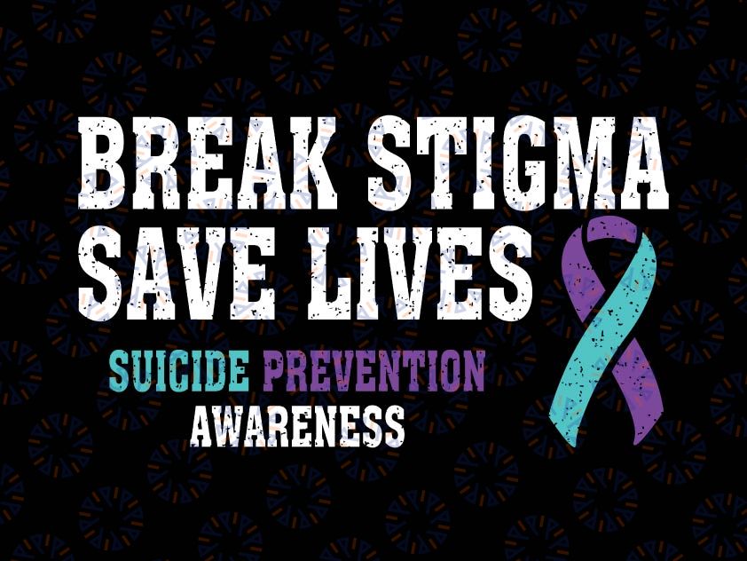 Suicide Prevention Support Break Stigma Suicide Awareness Svg, Suicide Awareness, Purple Ribbon Svg, Digital Download