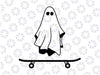 Ghost Skateboard Lazy Halloween Svg, Funny Skateboarding Ghost Svg, Happy Halloween Png, Digital Download