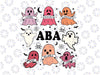 Applied Behavior Analysis ABA Halloween Svg, Spooky Cute Ghosts ABA Svg, Happy Halloween Png, Digital Download