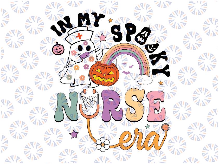 In My Spooky Nurse Era Halloween Svg, Rainbow Scary Hor-ror Era Svg, Happy Halloween Png, Digital Download