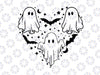 Halloween ghost Svg, Spooky season svg, Bat Creepy Ghost In Heart Svg, Cute ghost clipart svg, Happy Halloween Png, Digital Download