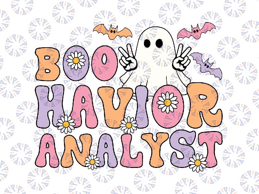 Retro Boo Havior Analyst ABA Svg, Therpist BCBA Halloween Ghost Svg, Happy Halloween Png, Digital Download