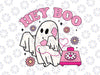 Groovy Hey Boo Cute Ghost Funny Halloween Svg, Pink Ghost Answering The Phone Svg, Ghost Love, Happy Halloween Png, Digital Download