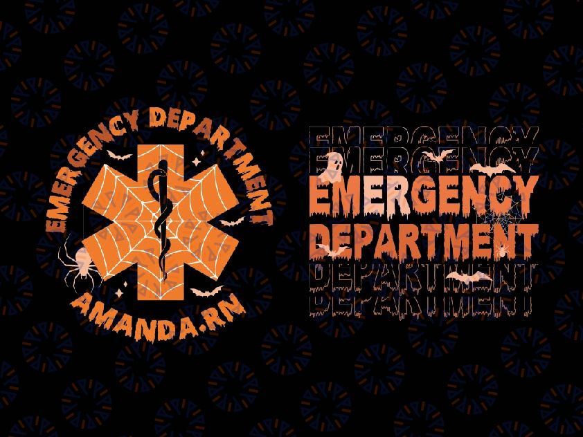 Personalized Name Emergency Department Halloween Svg, Custom Halloween Er Nurse Svg, Emergency Nurse, Happy Halloween Png, Digital Download