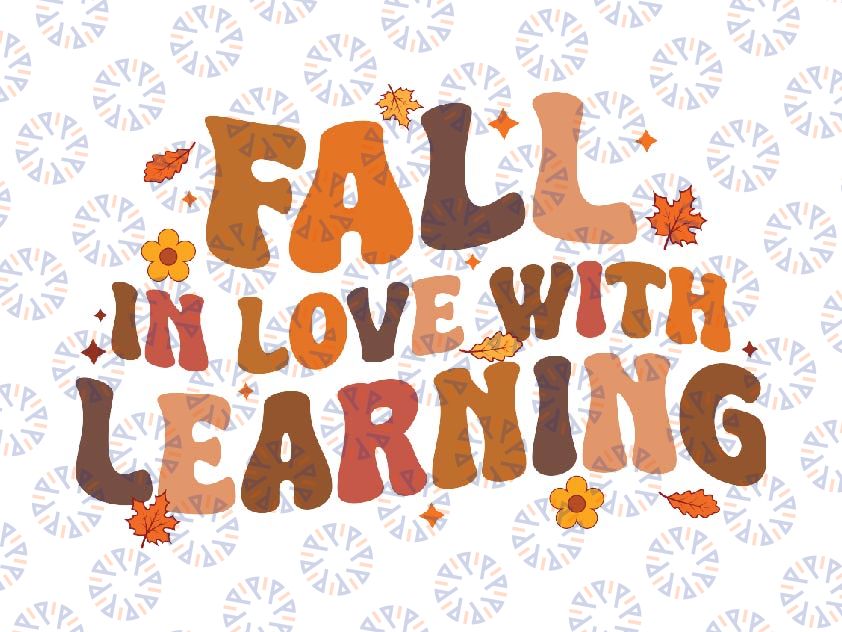 Fall In Love With Learning Svg, Fall Teacher Thanksgiving Retro Svg, Happy Halloween Png, Digital Download