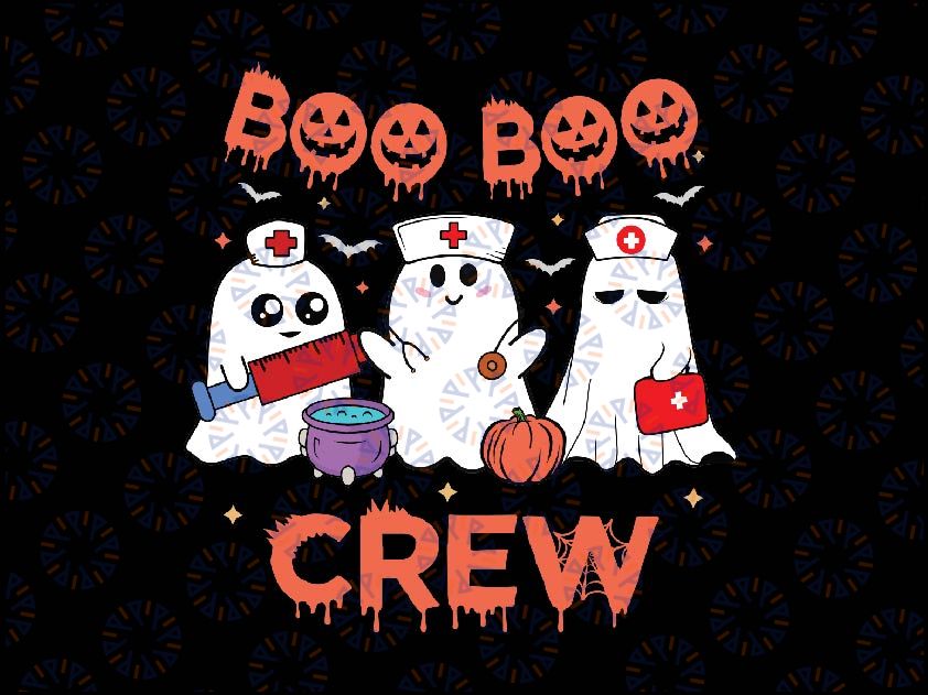 Boo Boo Crew Svg, Nurse Halloween Svg, Nurse Ghost Svg, Spooky Nurse Svg, Happy Halloween Png, Digital Download