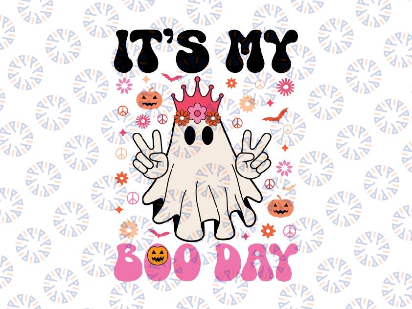 Its My Boo Day Cute Ghost Halloween Svg, Birthday Boys Girls Boo Peace Out Svg, Happy Halloween Png, Digital Download