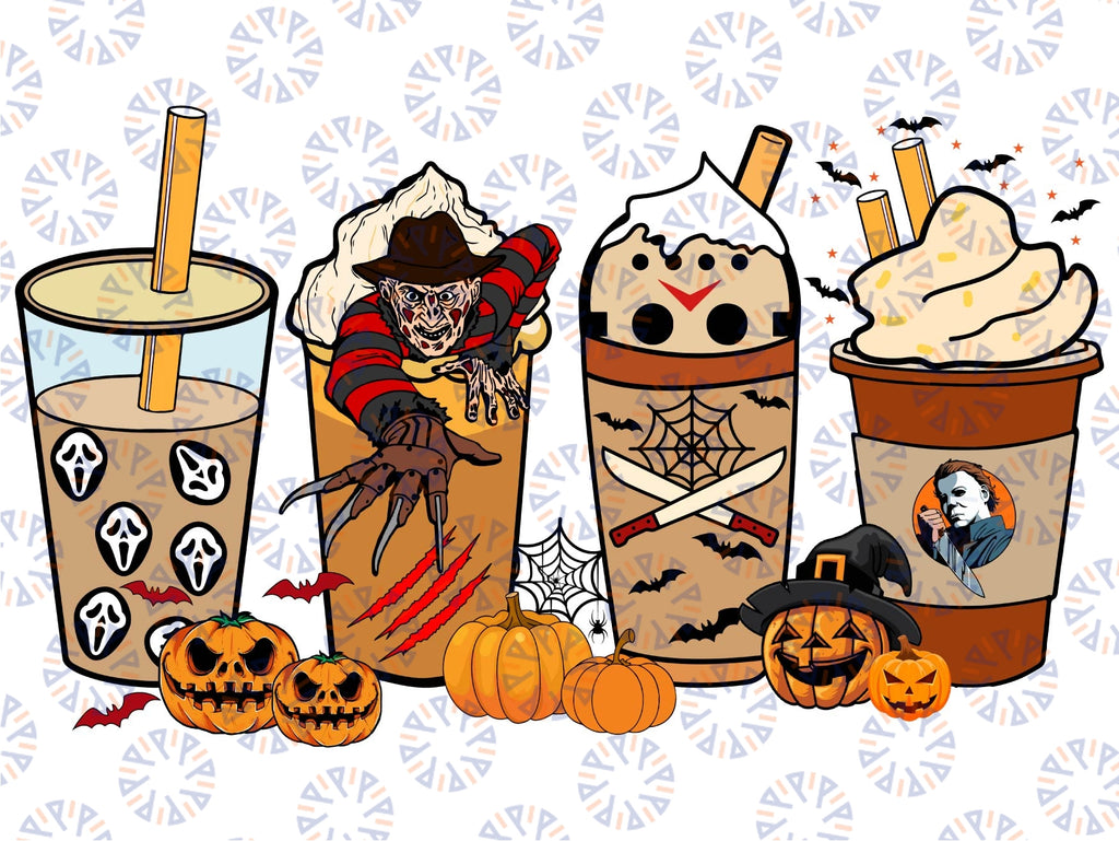 Halloween Coffee latte PNG, Halloween Boo Coffee Png, Villains Latte, Fall latte png, Horror Movie Inspired Coffee Sublimation