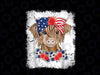 Bleached 4th Of July Long Haired Calf USA Patriotic Cow Png, Highland Cow Face Usa Flag Png, Independence Day, Digital Download