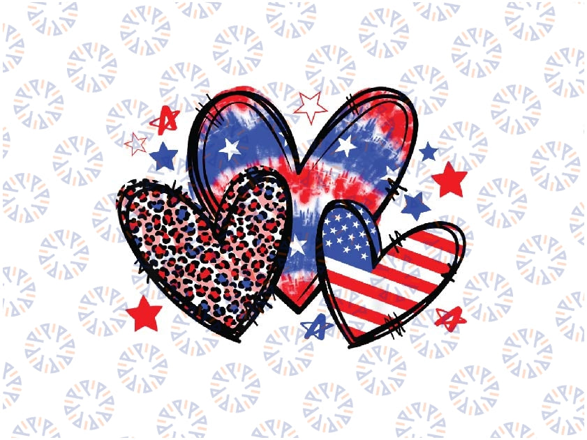 Leopard Heart Red White Blue USA Flag 4th Of July Womens Png, Patriotic Flag Png, Fourth of July Png, Digital Download