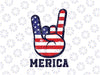 Merica Rock Sign 4th Of July American USA Flag Patriotic Png, Vintage American Flag Retro Usa Png, Digital Download