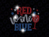 Red Wine and Blue Bling Wine 4th of July Bling Png, American Wine Png, Independence day, Digital Download