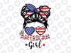 All American Girls 4th Of July Mes-sy B-un Png, Usa Mes-sy B-un Png, Independence day Png, Digital Download