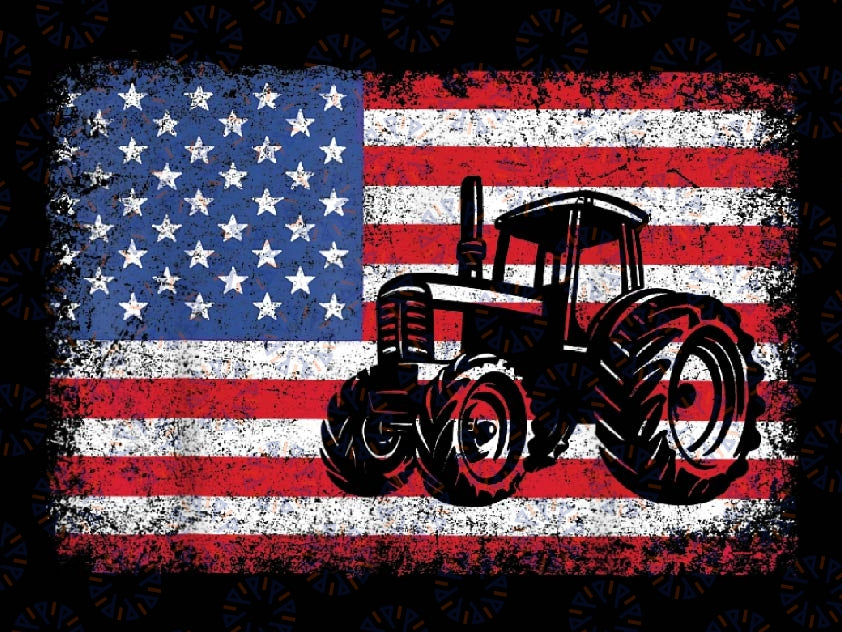 Farm Tractors USA Flag Patriotic Png, USA Farm Tractor Png, Independence day Png, Digital Download