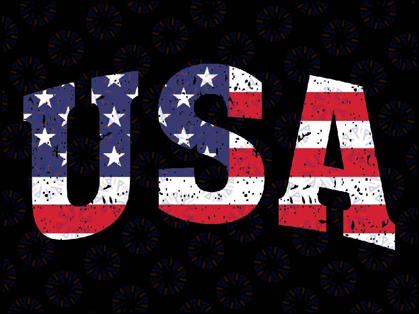 USA Patriotic American Flag Distressed Svg, USA American Flag Png, 4th of July America Svg, Digital Download