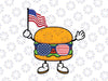 Burger Sunglasses American Flag USA 4th Of July Svg, BBQ Cookout Clipart, Burger Fries Svg, Independence Day, Digital Download