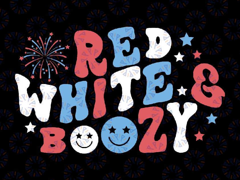 Red White and Boozy Svg, Retro Fourth of July Svg, 4th of July Independence Day Png, Independence Day, Digital Download