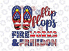 Flip Flops Fireworks And Freedom Png, Flip Flops USA Flag Png, Independence day, Digital Download