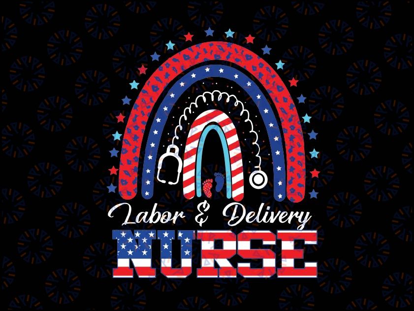 Personalized Name Nurse Rainbow 4th Of July Png, USA Flag Patriotic Nurse Png, Nurse Sublimation Design, 4th of July Png