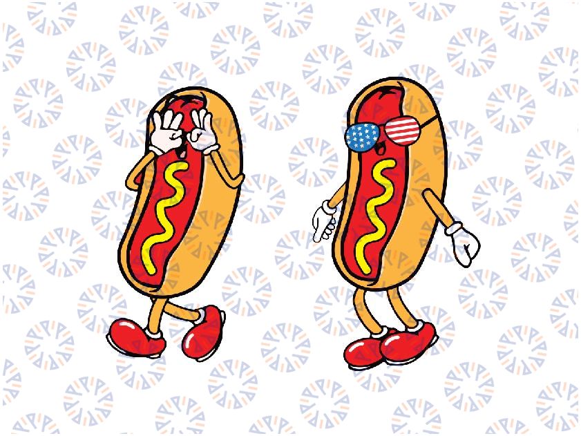 Hot Dog Griddy Dance Hotdog 4th of July Svg, Usa Flag Hot Dog Svg, Usa Flag Png, Hot Dog Png, Digital Downloads