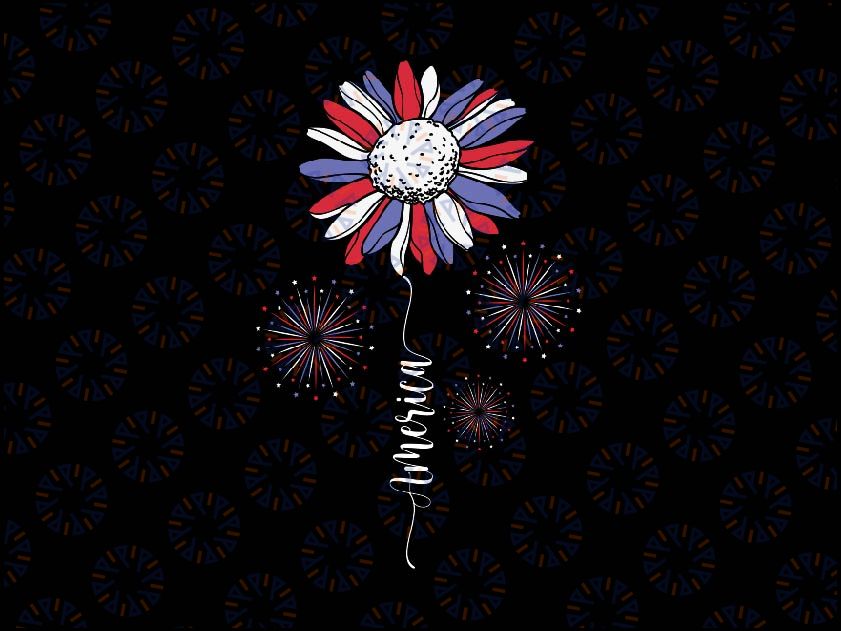 America Daisy Flower 4th Of July Independence Day Patriotic Svg, America Sunflower Svg, Independence Day Png, Digital Download