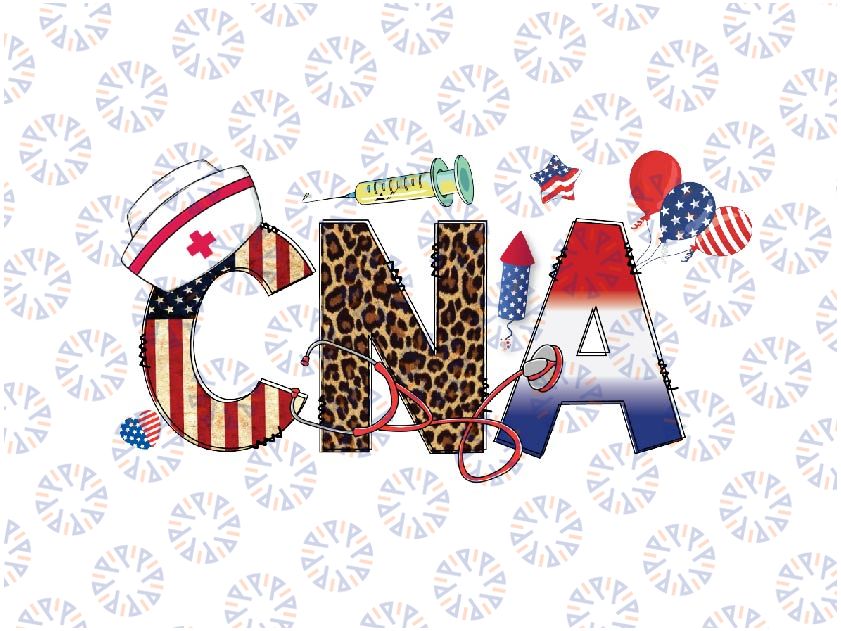 American CNA Png, Certified Nursing Assistant Png, 4th of July CNA American Nurse Png, Independence Day Png, Digital Download