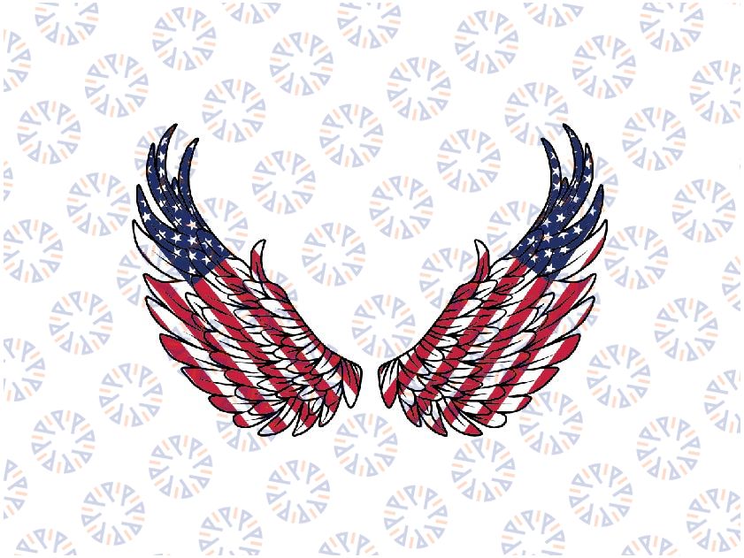 American Flag Angel Wings Svg, Patriotic Wing Svg, Independence Day Png, Digital Download