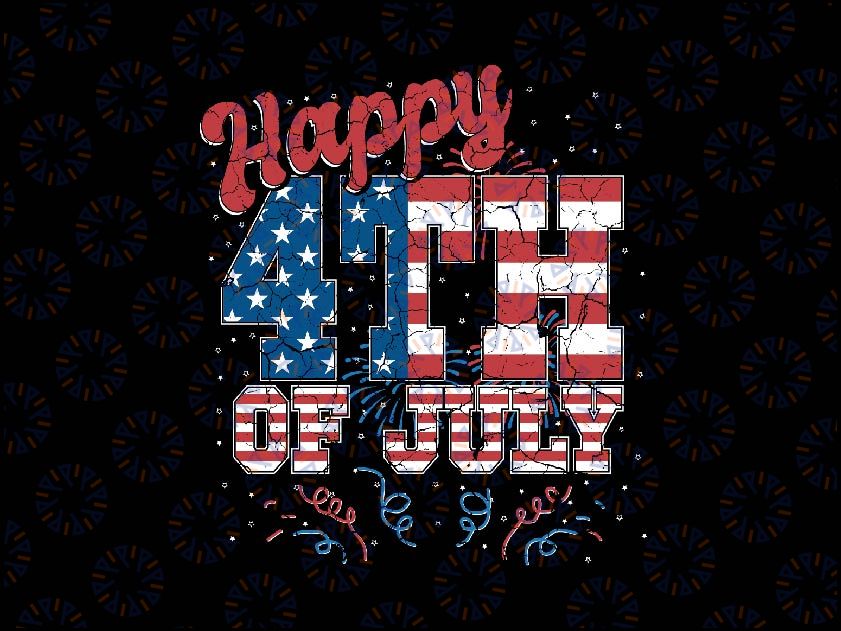 Fireworks Happy 4th Of July US Flag American 4th Of July Svg, USA Flag Svg, Independence Day Png, Digital Download