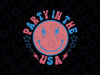 Party In the USA 4th of July Preppy Smile Png, USA Flag Embroidery Png, Independence Day Png, Digital Download