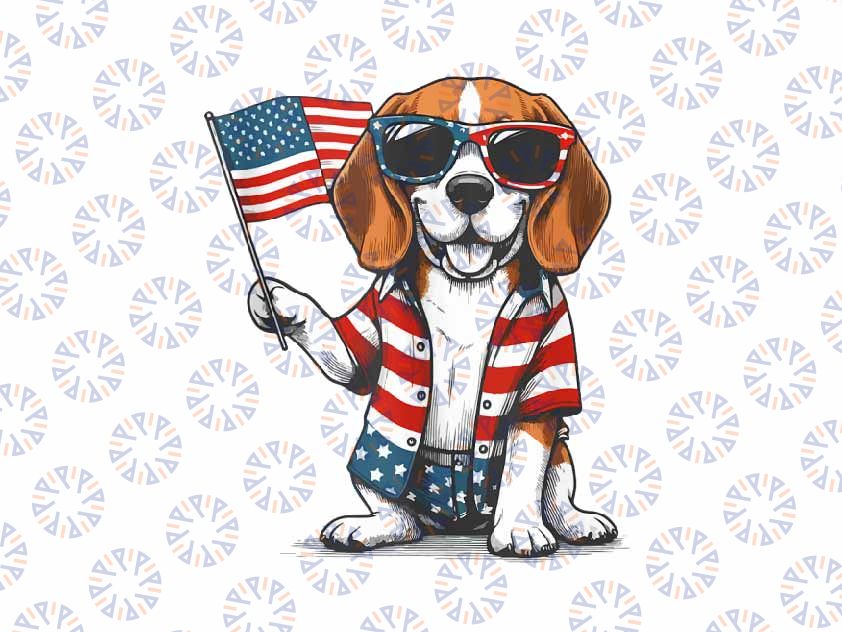 PNG ONLY Funny Beagle Dog Lovers American Usa Flag Png, 4th Of July Beagle Dog Png, Independence Day Png, Digital Download