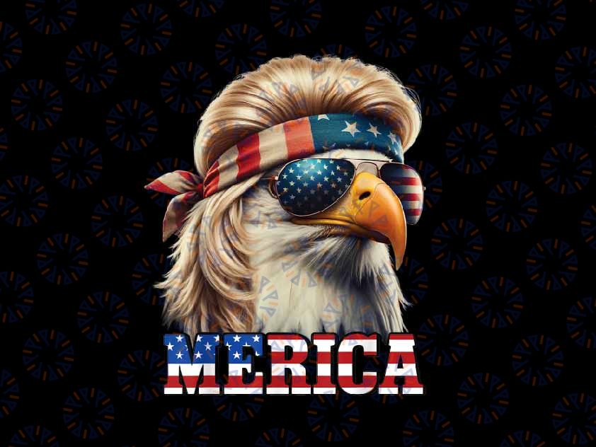 PNG ONLY Funny Eagle Merica 4th July Png, Blon-de Wig Mullet Funny Man Png, Independence Day Png, Digital Download