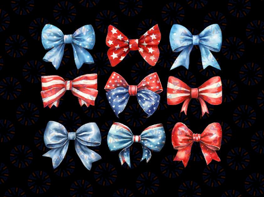 PNG ONLY Coquette Bows 4th Of July Png, Patriotic Bows  Girls Kids Png, Independence Day Png, Digital Download