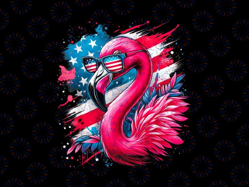 PNG ONLY Flamingo 4th Of July American Flag, Flamingo Patriotic Png, Independence Day Png, Digital Download