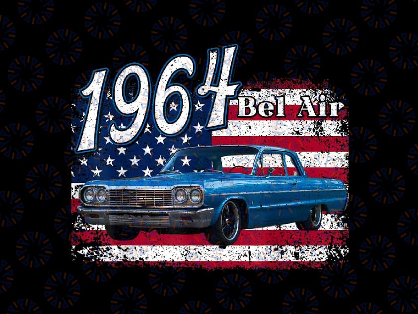 PNG ONLY 1964 64 Bel Air 4th Of July American 50s 90s car Png, Vintage Cars America Flag Png, Independence Day Png, Digital Download