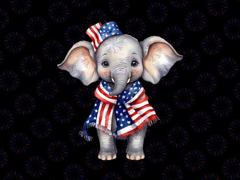 PNG ONLY Elephant 4th of July American Flag Png, Elephant Animal Patriotic Png, Independence Day Png, Digital Download