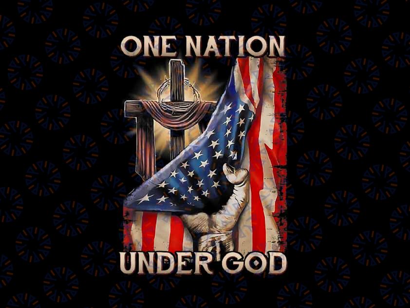 PNG ONLY One Nation Under God US Flag Png, 4th Of July Patriotic Chris-tian Png, Independence Day Png, Digital Download