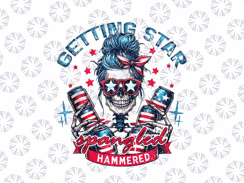 PNG ONLY Getting Star Spangled Hammered Skeleton 4th Of July Png, Independence Day Png, Digital Download