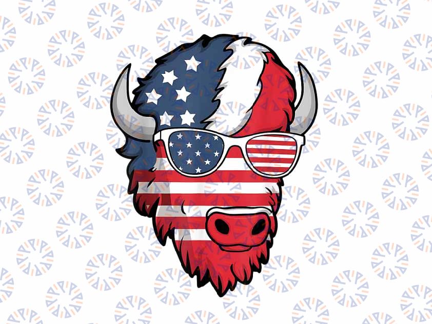 PNG ONLY Bison 4th of July USA American Flag 2024 Png, Animal Bison Lover Patriotic Png, Independence Day Png, Digital Download