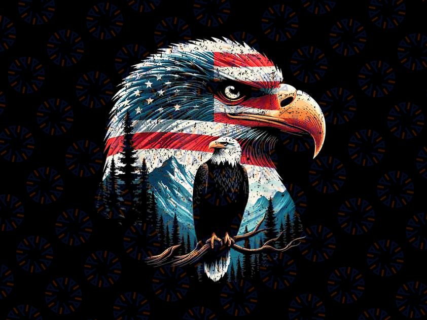 PNG ONLY Bald Eagle American Flag For 4th Of July Png, Red White Blue Bald Eagle Png, Independence Day Png, Digital Download