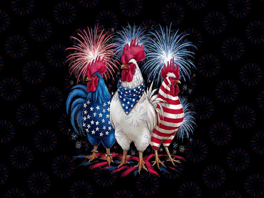 PNG ONLY Fireworks Patriotic USA Rooster Chicken Png, USA Hen 4th Of July Png, Independence Day Png, Digital Download